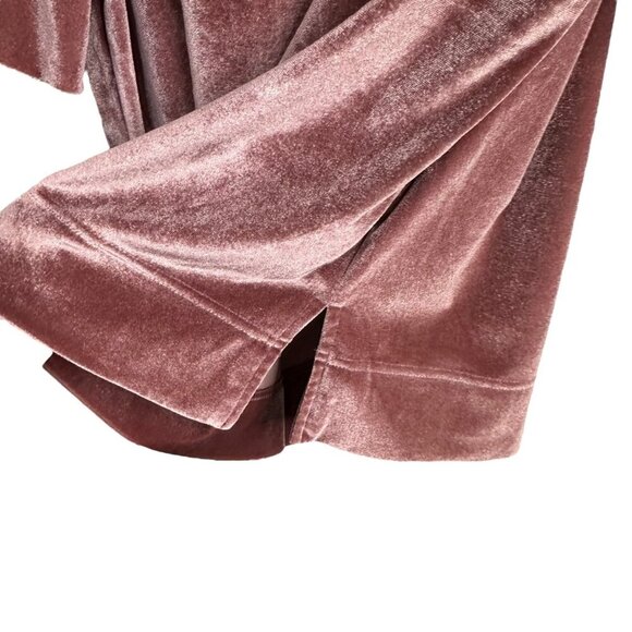 Anthropologie Crushed Velvet Dusty Rose Mock Neck Top Romantic Fairy Size M - Picture 5 of 10